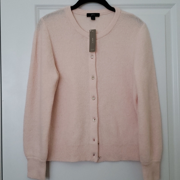 J. Crew Sweaters - J Crew shell pink alpaca-blend cardigan NWT